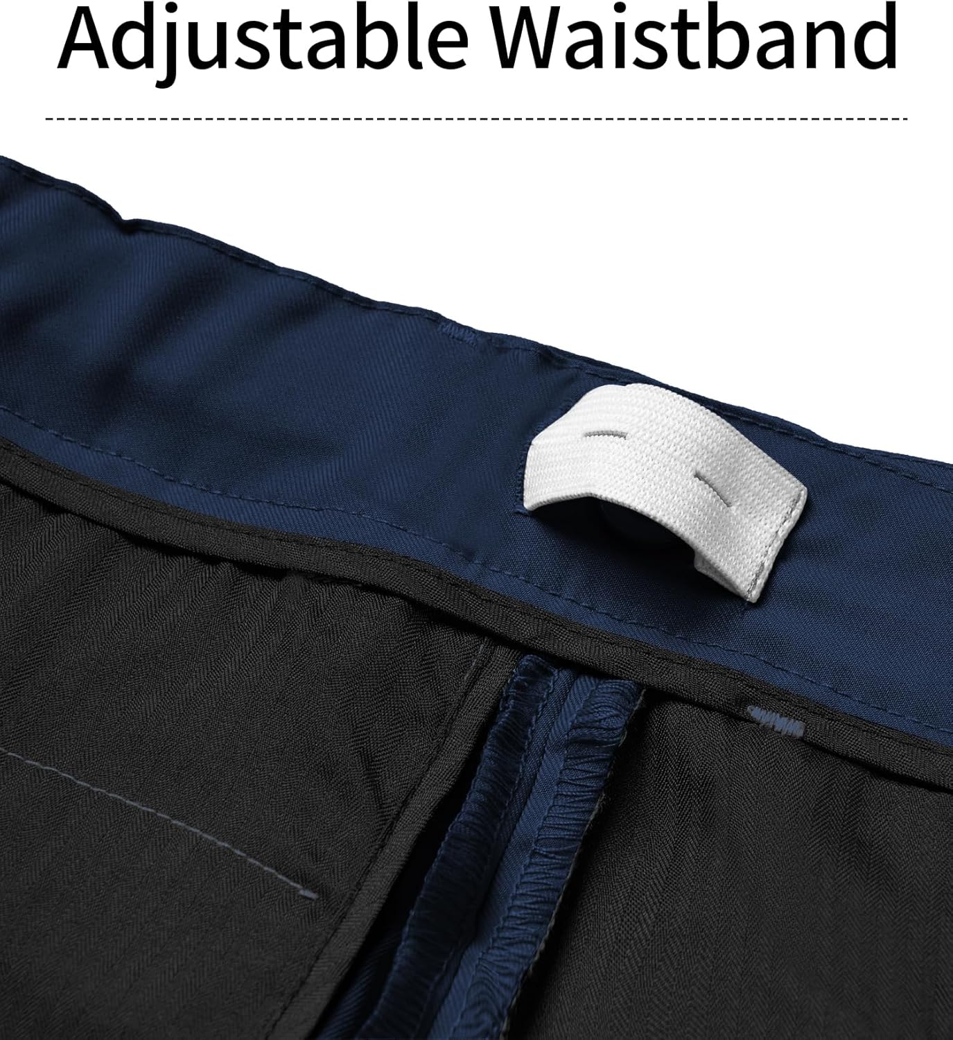 QBK Boys Flat Front Dress Pants Uniform Pants Adjustable Waistband for Toddler to Youth with Pockets