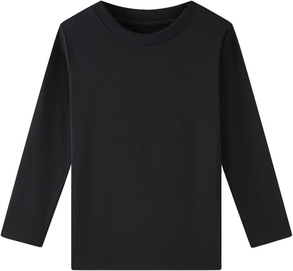 Huata Boys Girls Long Sleeve T-Shirt Unisex Crewneck Tee 2 Packs