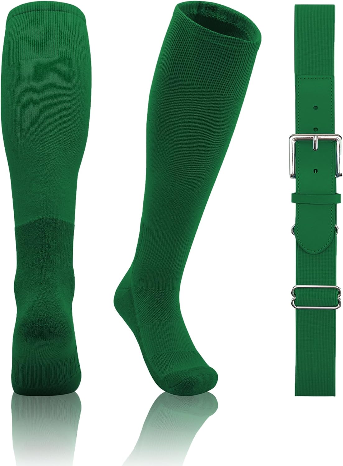 QBK 2T/3T/4T/5T Toddler Baseball Socks And Belt Youth Softball Tee Ball Combo Set for Boy Girl (1 Pairs of Socks & 1 Belt)