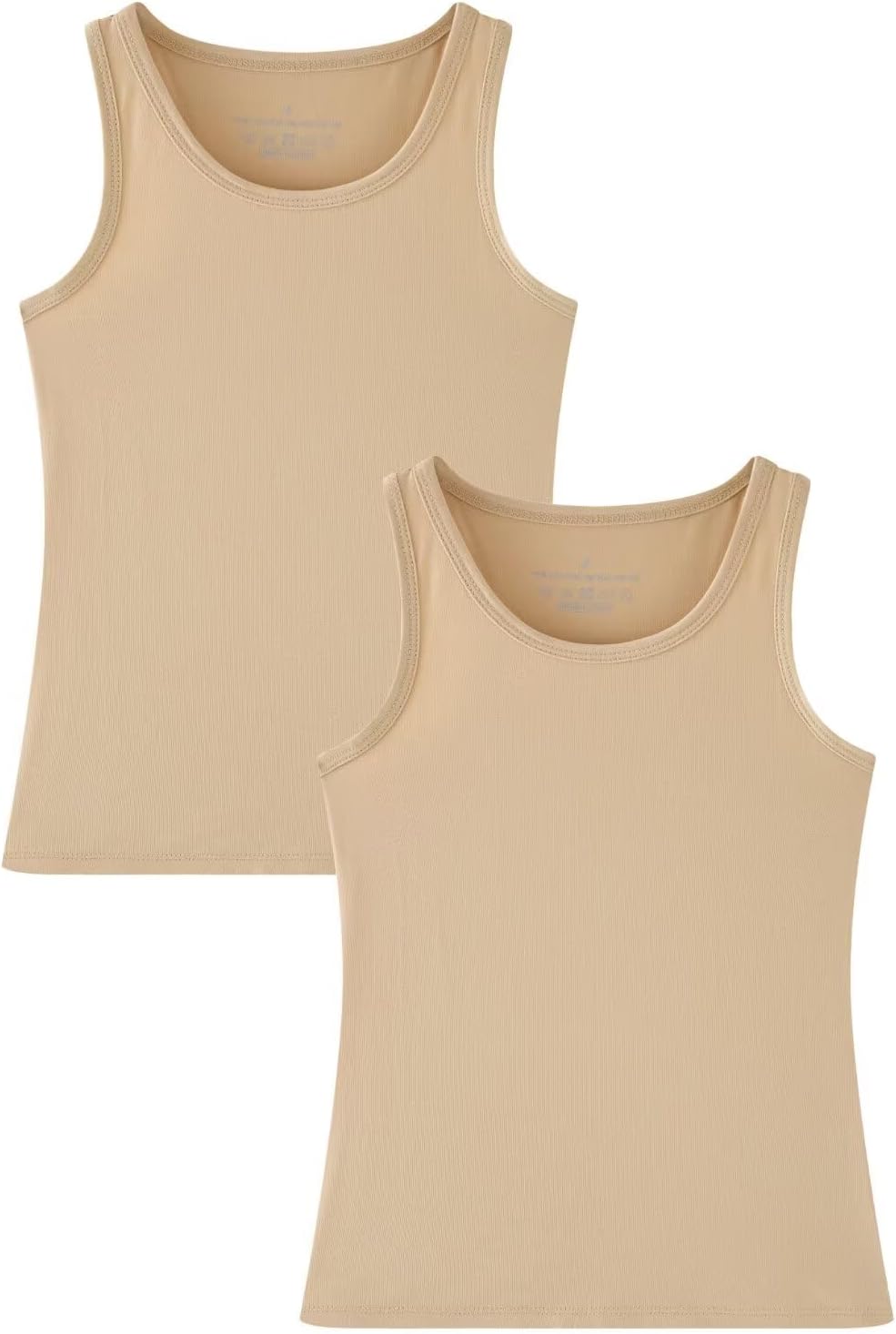 Huata Girls Tank Top 2 Packs Racerback Sleeveless Dance Athletic Shirt for Kids