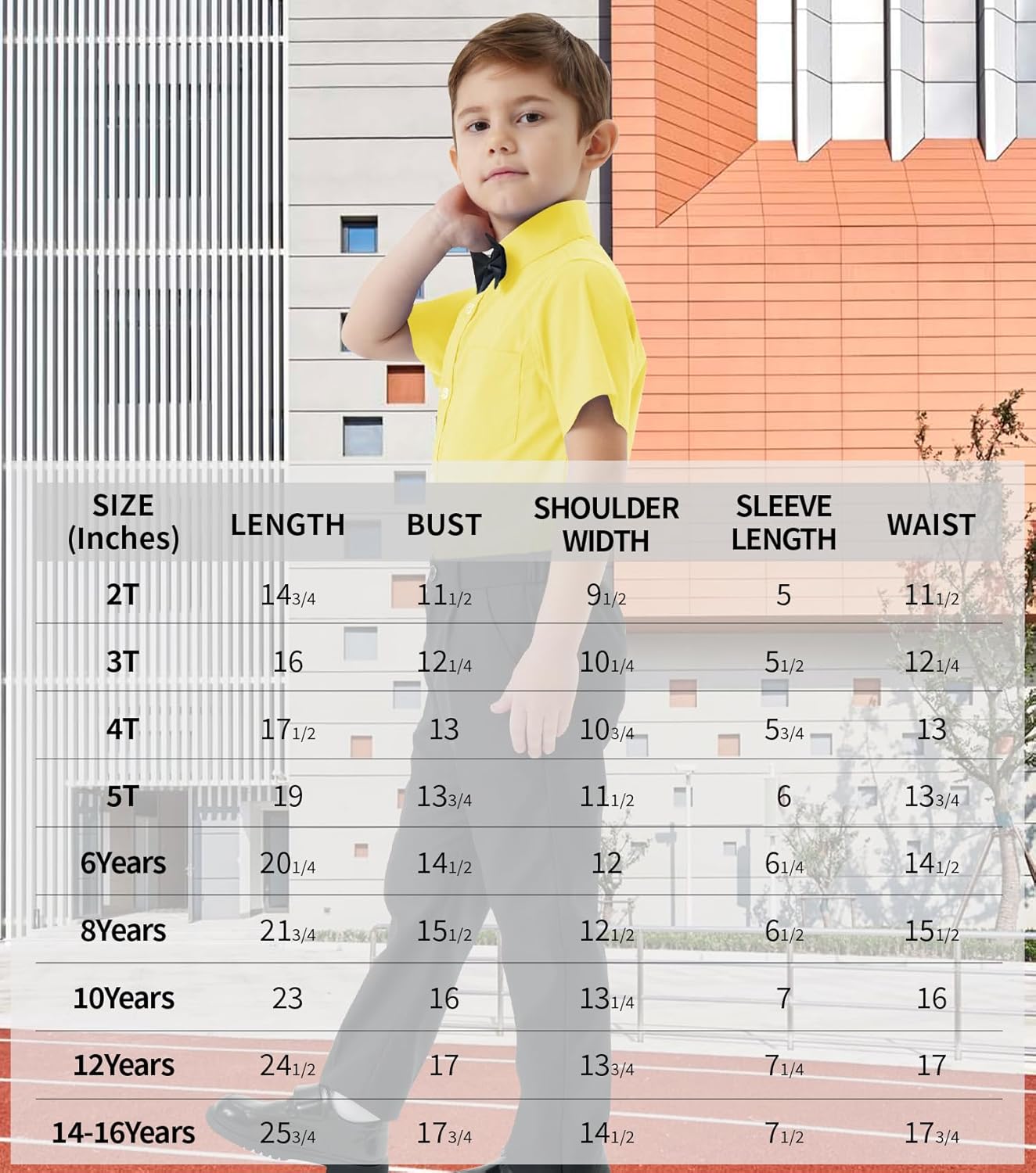 2T-16Y Boys' Short Sleeve Button Down Toddler Dress Shirt Oxford Uniform Shirt with Chest Pocket