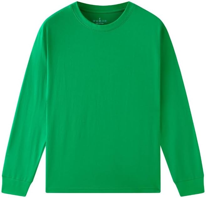 Huata Men's T-Shirt Long Sleeve Crewneck Cotton Tees