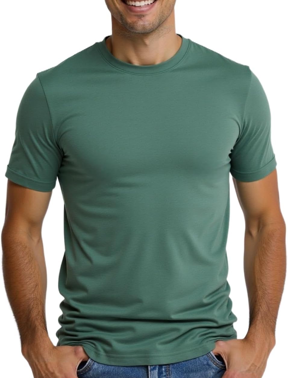 Huata Men's T-Shirt Short Sleeve Crewneck Cotton Tees