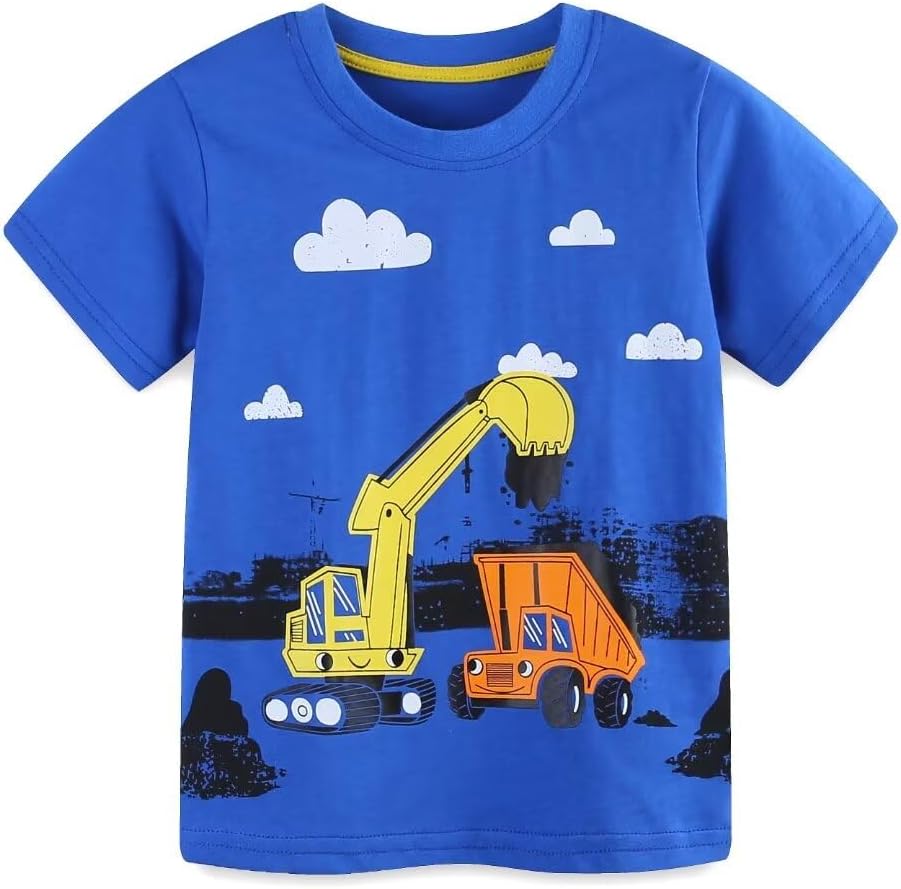 Huata Baby Toddler Boys T-Shirt 2 Packs Short Sleeve Crewneck Tee