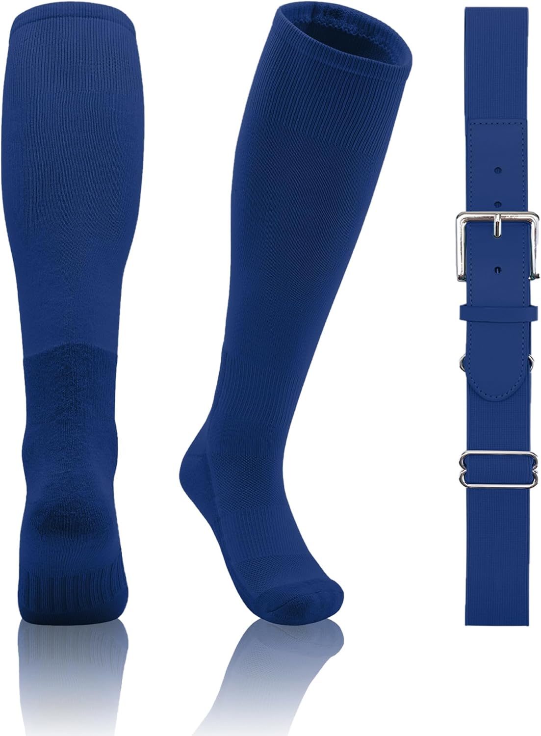 QBK 2T/3T/4T/5T Toddler Baseball Socks And Belt Youth Softball Tee Ball Combo Set for Boy Girl (1 Pairs of Socks & 1 Belt)