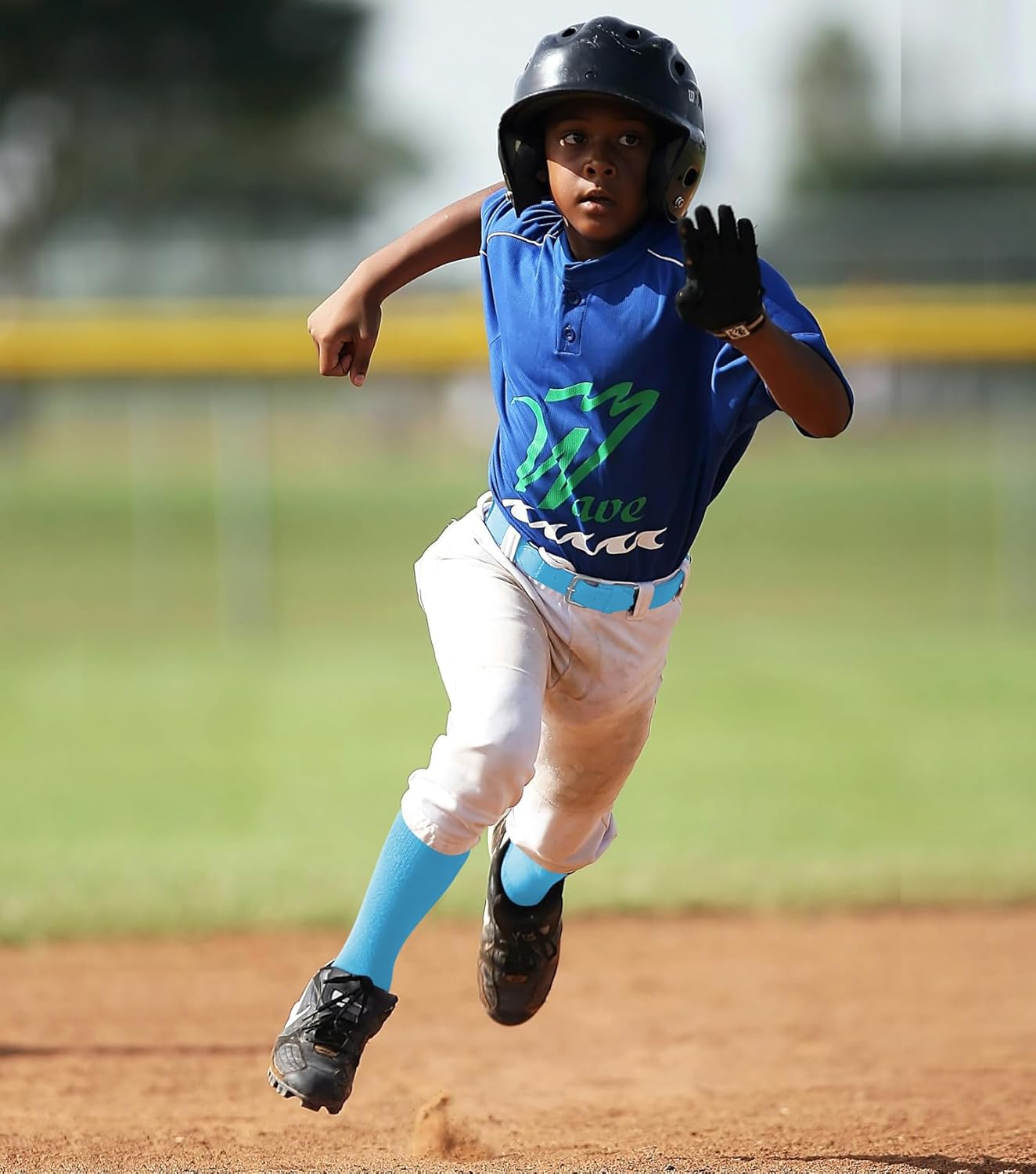 QBK Youth Baseball Socks & Belt Combo Set for Kids 2-16 Years -Softball/Tee Ball Accessories (1 Pair + 1 Belt, Unisex)