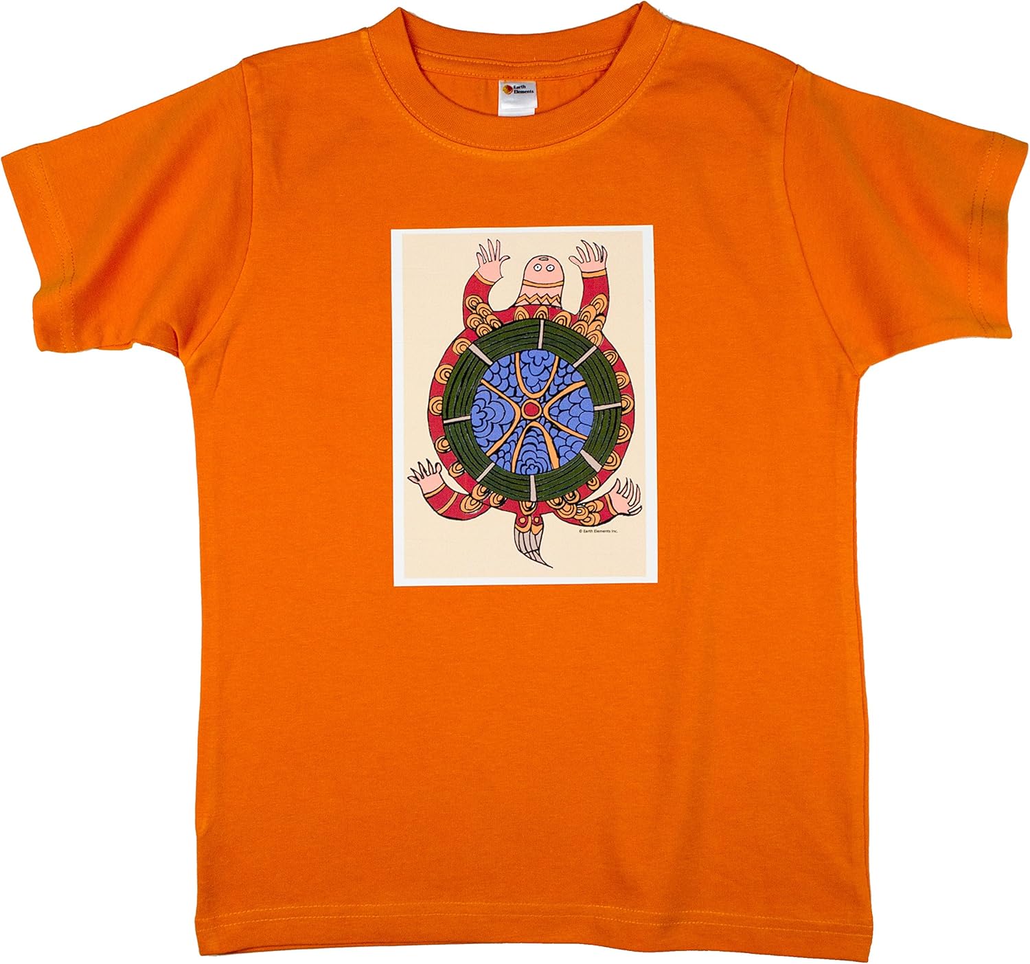 Earth Elements Little Girls’ Short Sleeve T-Shirt - Ornamental Turtle
