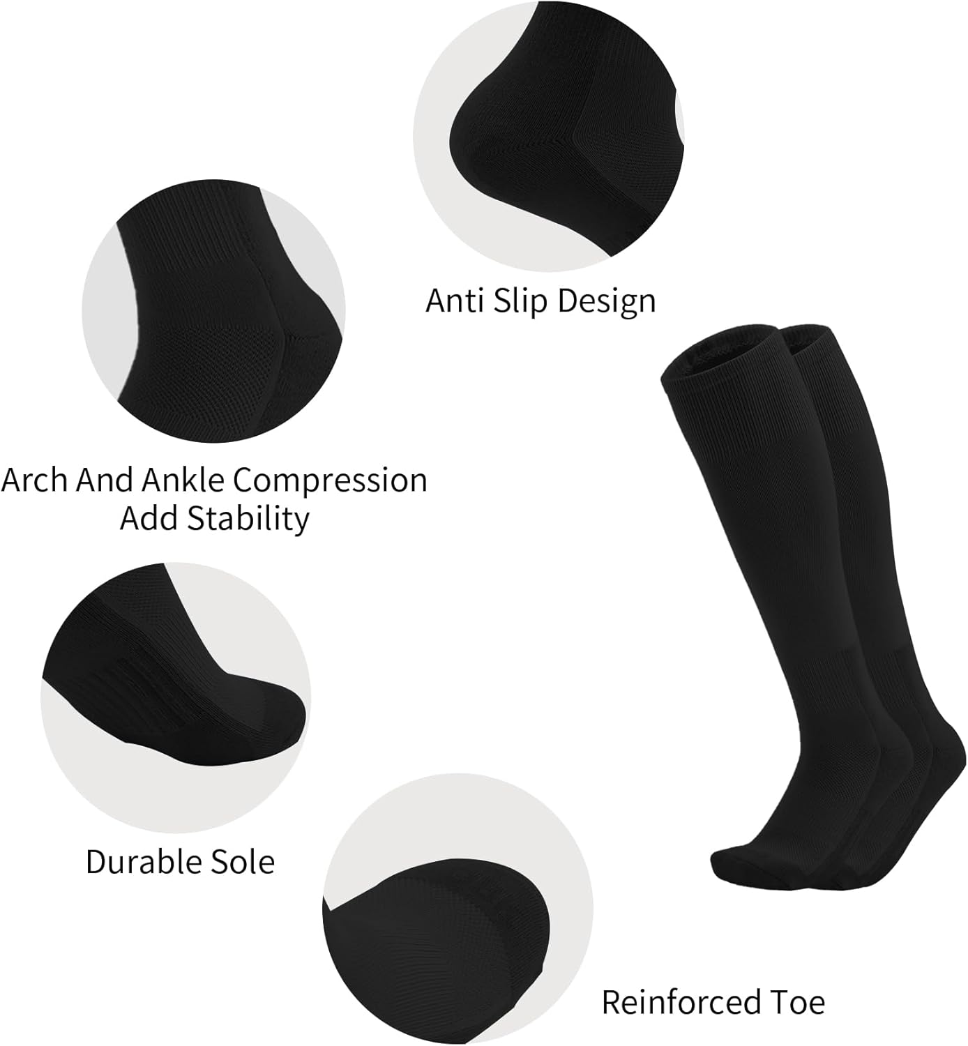 QBK 2 Pairs Toddler To Youth Baseball/Softball Socks - Soccer T-Ball Team Sport Socks For Kids Boys And Girls