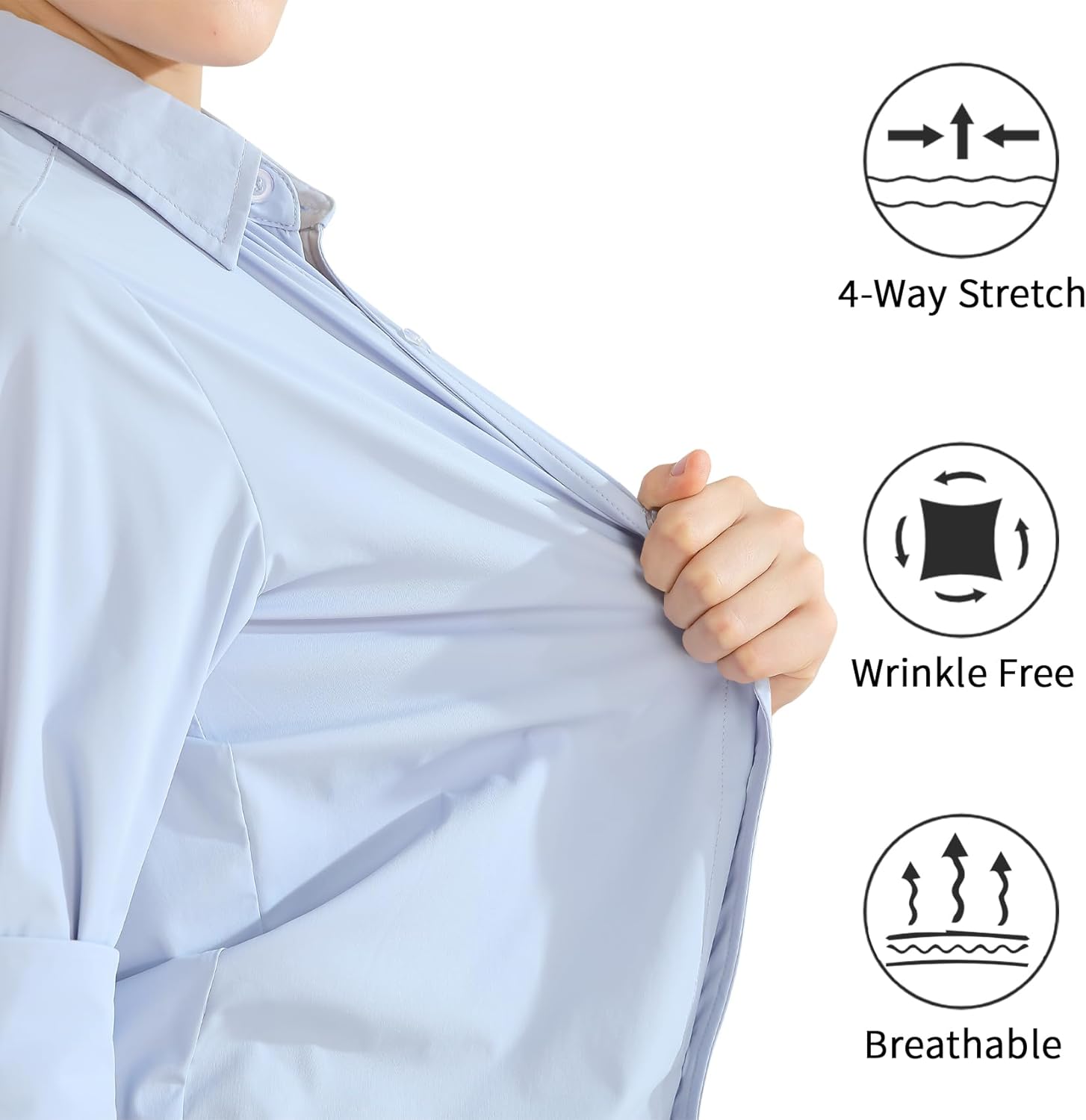 2T-16Y Boys' Stretch Long Sleeve Button Down Toddler Dress Shirt Wrinkle Free Oxford Uniform Shirt with Chest Pocket