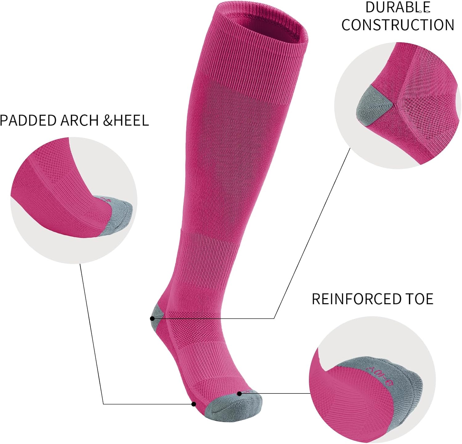 QBK Youth Baseball Socks & Belt Combo Set for Kids 2-16 Years -Softball/Tee Ball Accessories (1 Pair + 1 Belt, Unisex)