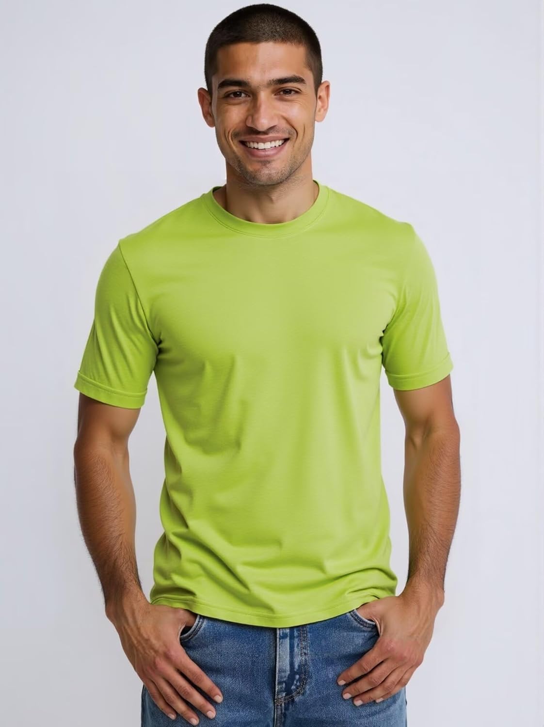 Huata Men's T-Shirt Short Sleeve Crewneck Cotton Tees