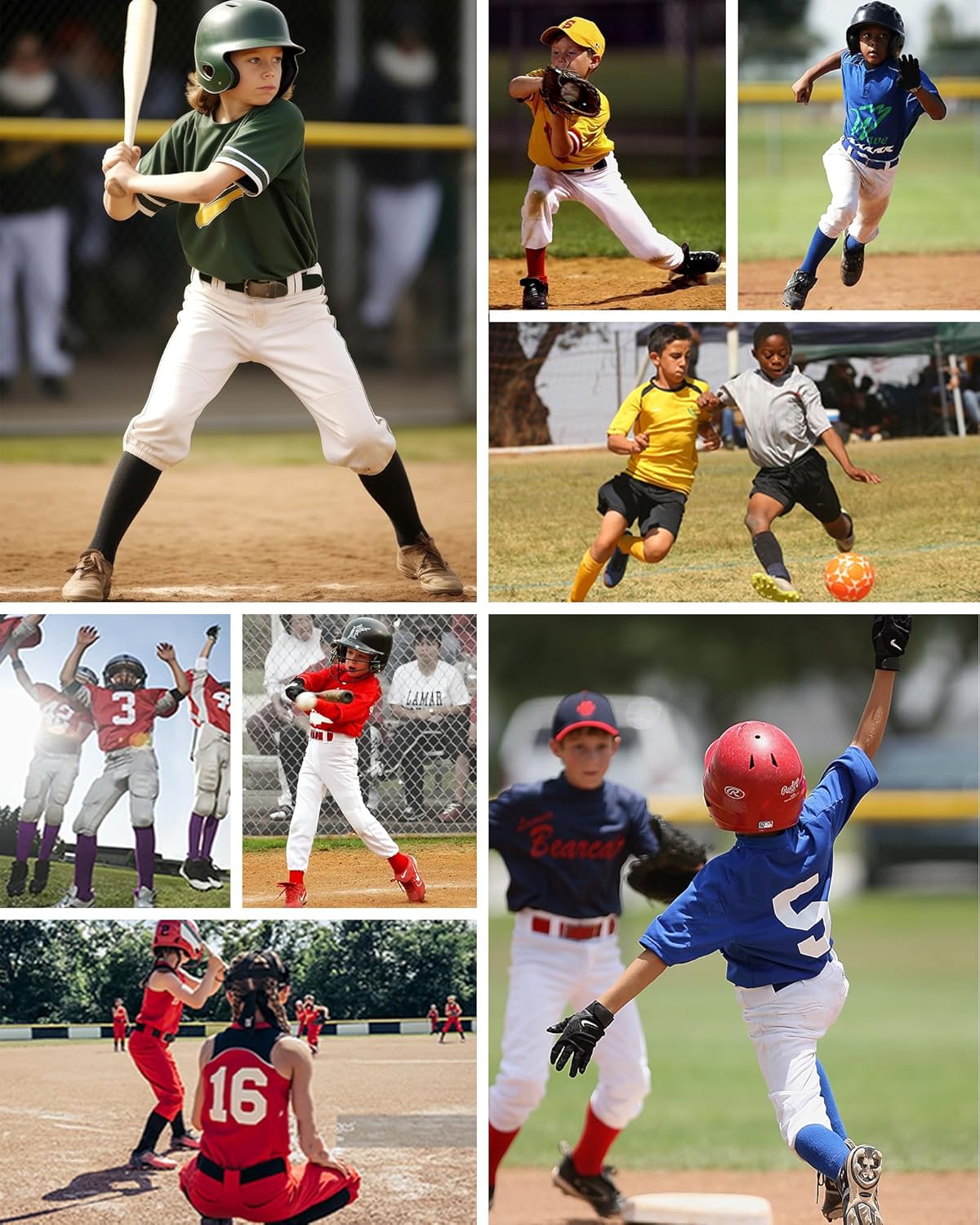 QBK 2T/3T/4T/5T Toddler Baseball Socks And Belt Youth Softball Tee Ball Combo Set for Boy Girl (1 Pairs of Socks & 1 Belt)