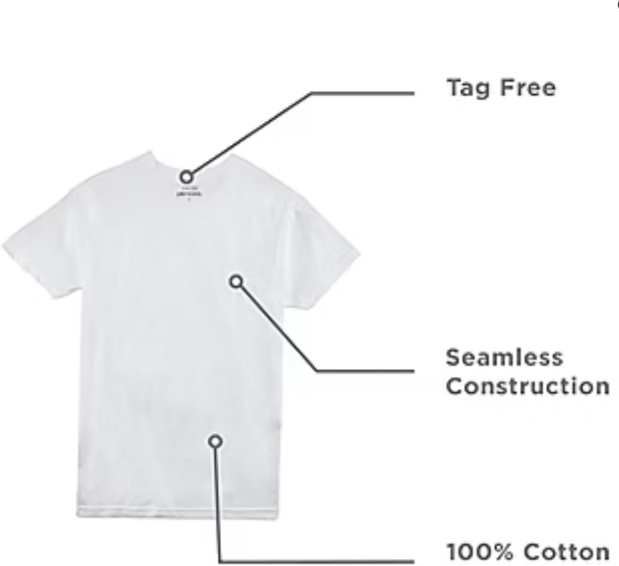 Stafford 4-Pack Men's Ultra Soft 100% Cotton Crew-Neck T-Shirt White