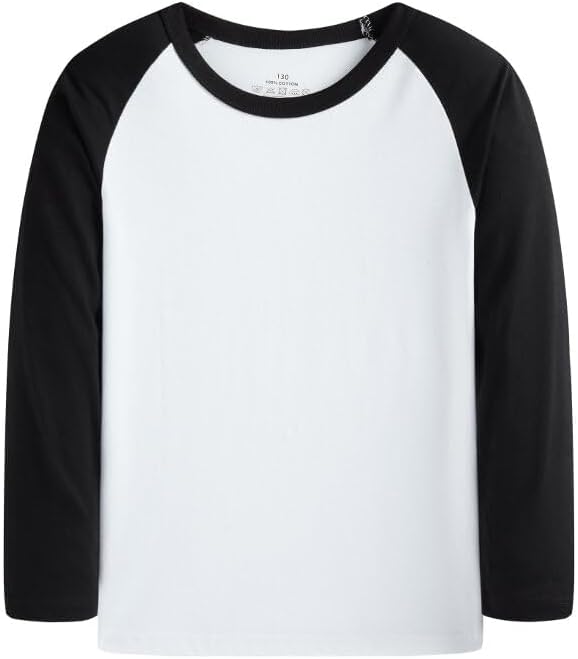 Huata 2 Packs Boys Girls T-Shirt Long Sleeve Crewneck Tee