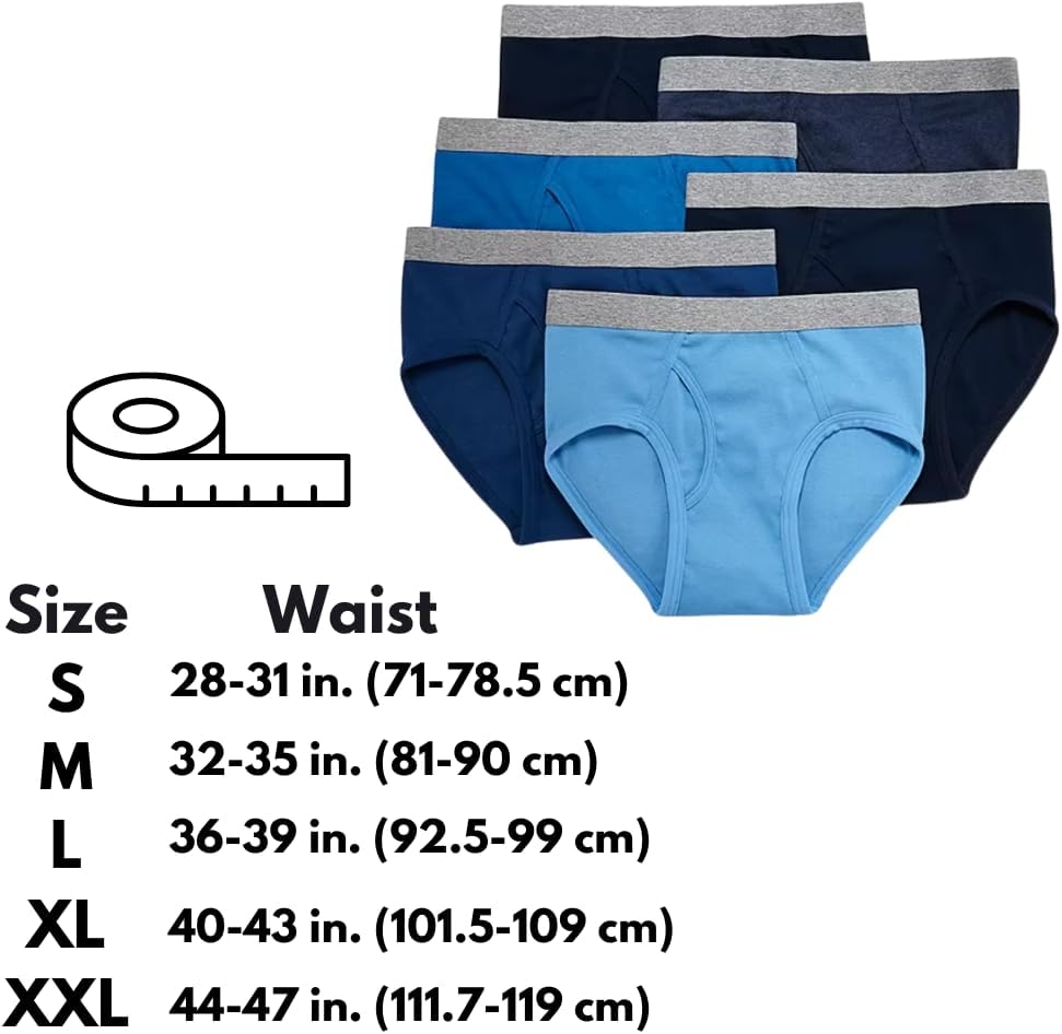 Stafford Low-Rise Briefs for Men 6-pack 100% Cotton, Men's Underwear, Male Breathable Panties Bulk, Comfortable Underpants