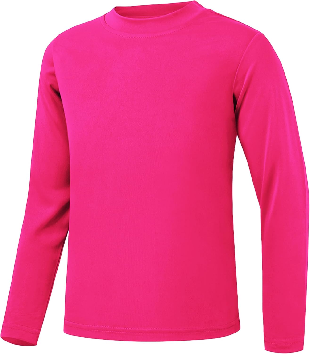 QBK 4T to Youth Neon Shirt Kids UPF 50+ Dry Fit Athletic Long Sleeve T Shirts for Boys and Girls-Moisture Wicking Rash Guard