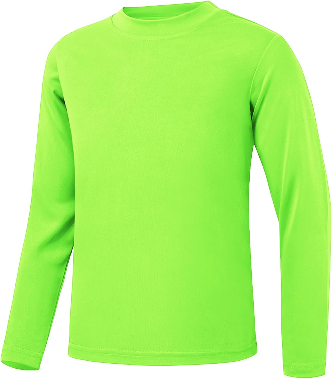 QBK 4T to Youth Neon Shirt Kids UPF 50+ Dry Fit Athletic Long Sleeve T Shirts for Boys and Girls-Moisture Wicking Rash Guard
