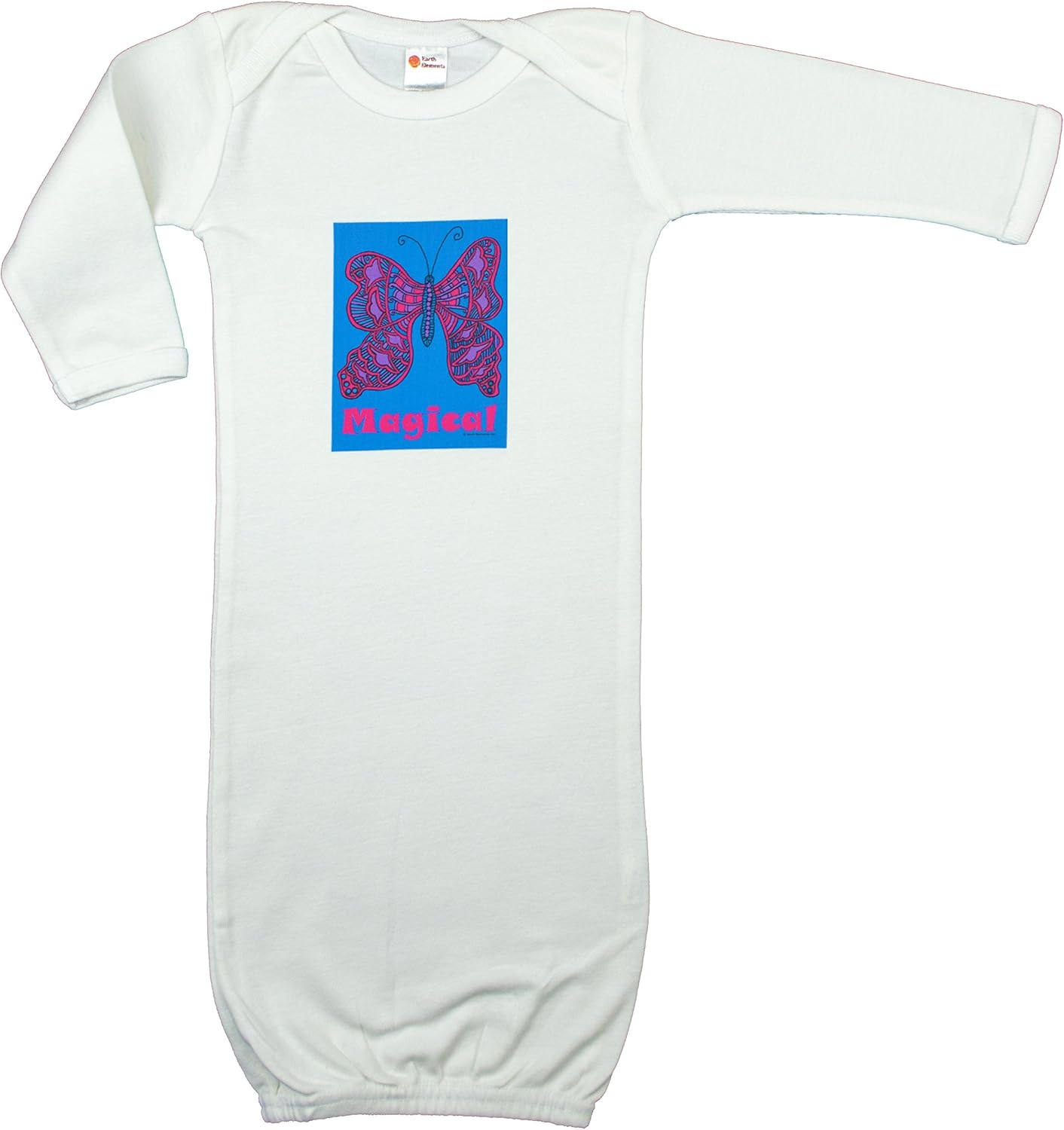 Earth Elements Baby Girls’ Long Sleeve Gown - Magical Butterfly