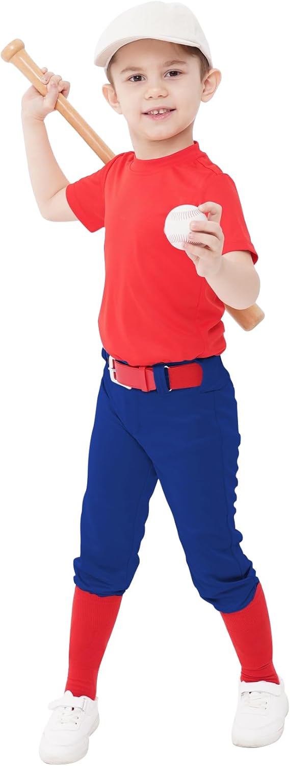 QBK 2T-17Y Toddler Baseball Pants Youth Softball Pants Kids Tee Ball Pants for Boy Girl