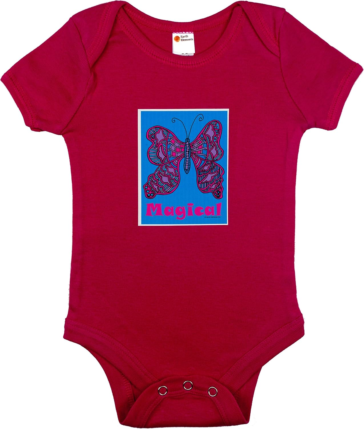 Earth Elements Baby Boys’ Short Sleeve Bodysuit - Magical Butterfly