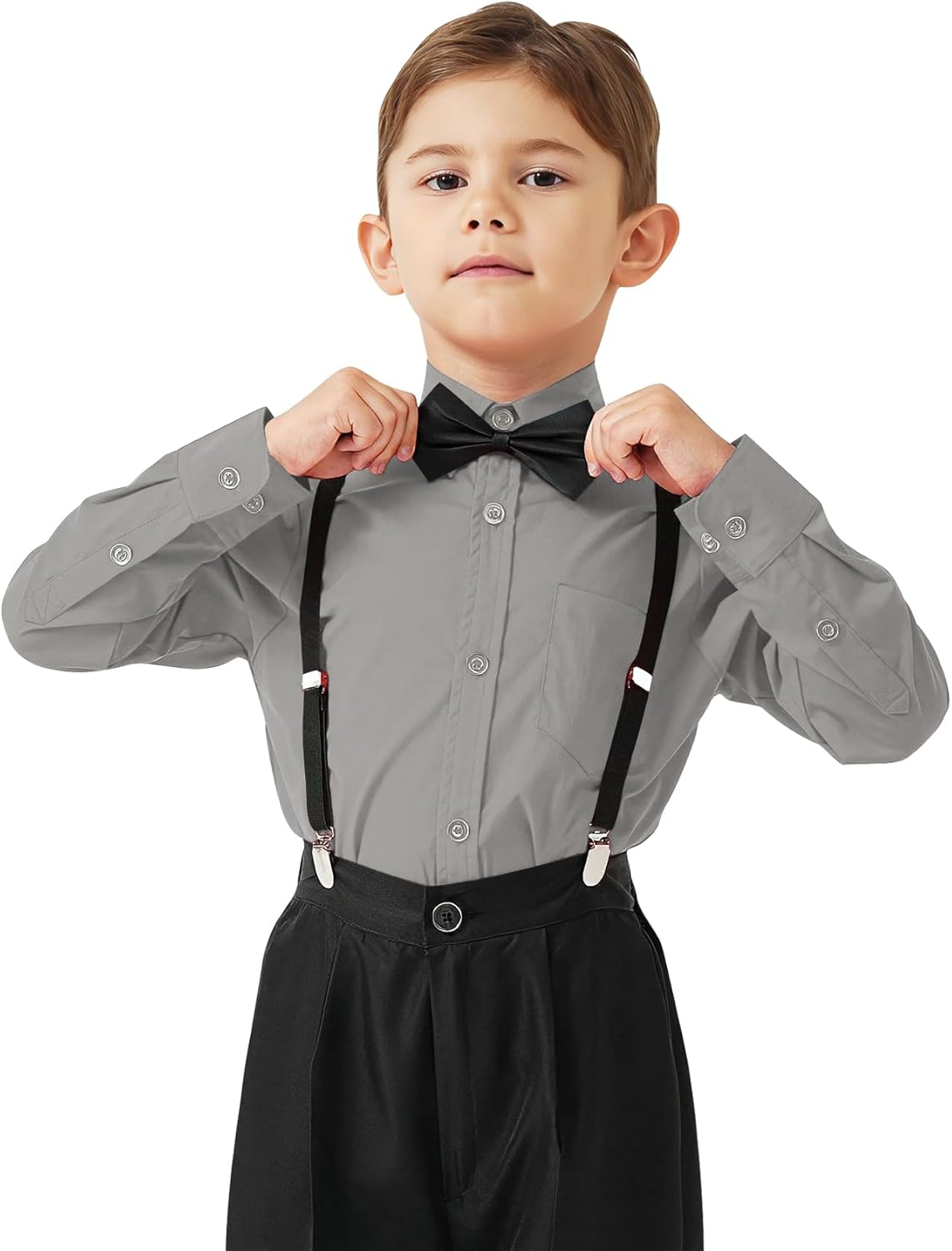 9 Month-16Y Boys' Long Sleeve Button Down Toddler Dress Shirt Oxford Uniform Shirt with Chest Pocket