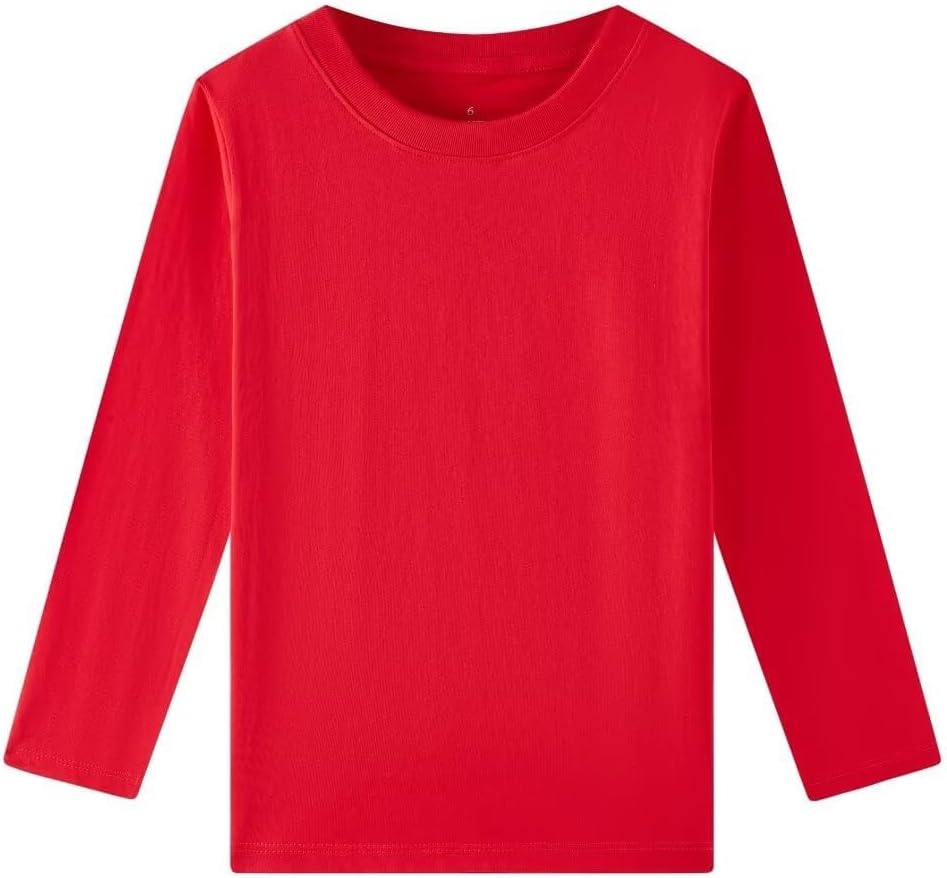 Huata Boys Girls Long Sleeve T-Shirt Unisex Crewneck Tee 2 Packs