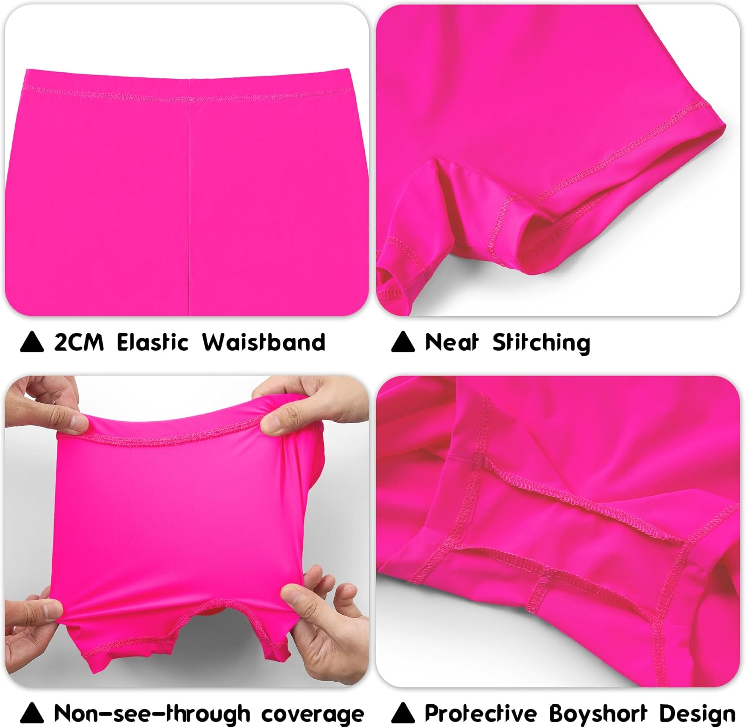 QBK Toddler Girls Swim Shorts 2T-14 Boyshort Swimsuit UPF 50+ Quick Dry Rash Guard Swim Bottoms