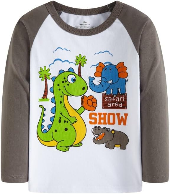 Huata 2 Packs Boys Girls T-Shirt Long Sleeve Crewneck Tee