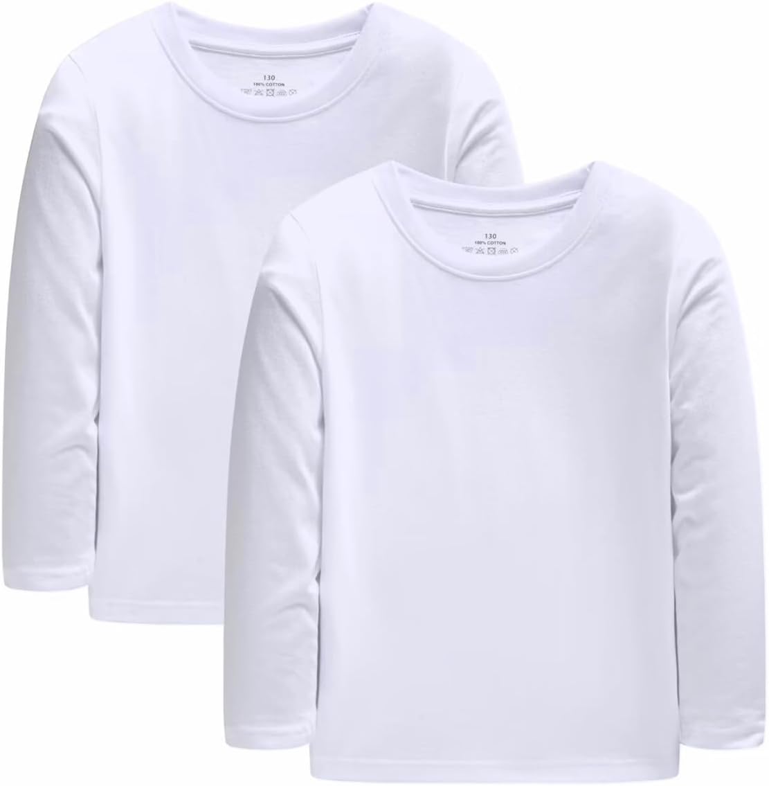 Huata 2 Packs Boys Girls T-Shirt Long Sleeve Crewneck Tee