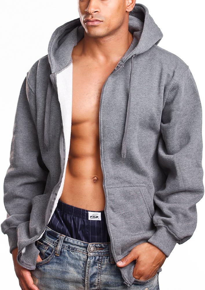 PRO 5 Mens Heavy Weight Zip Down Hoodie