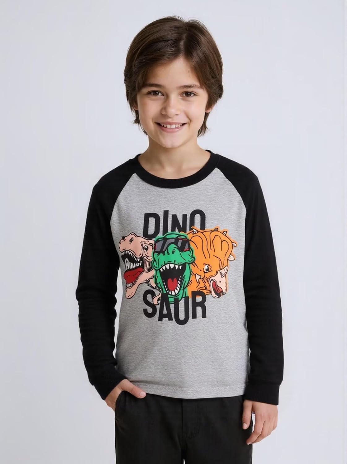 Huata 2 Packs Boys Girls T-Shirt Long Sleeve Crewneck Tee