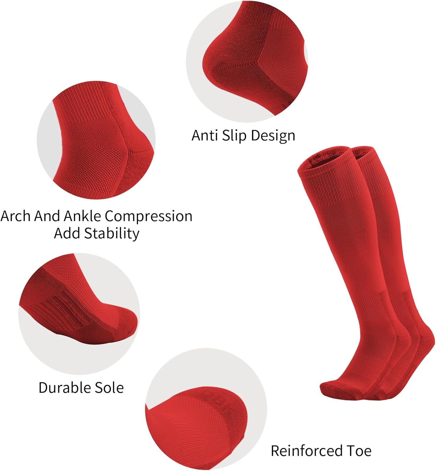 QBK 2 Pairs Toddler To Youth Baseball/Softball Socks - Soccer T-Ball Team Sport Socks For Kids Boys And Girls