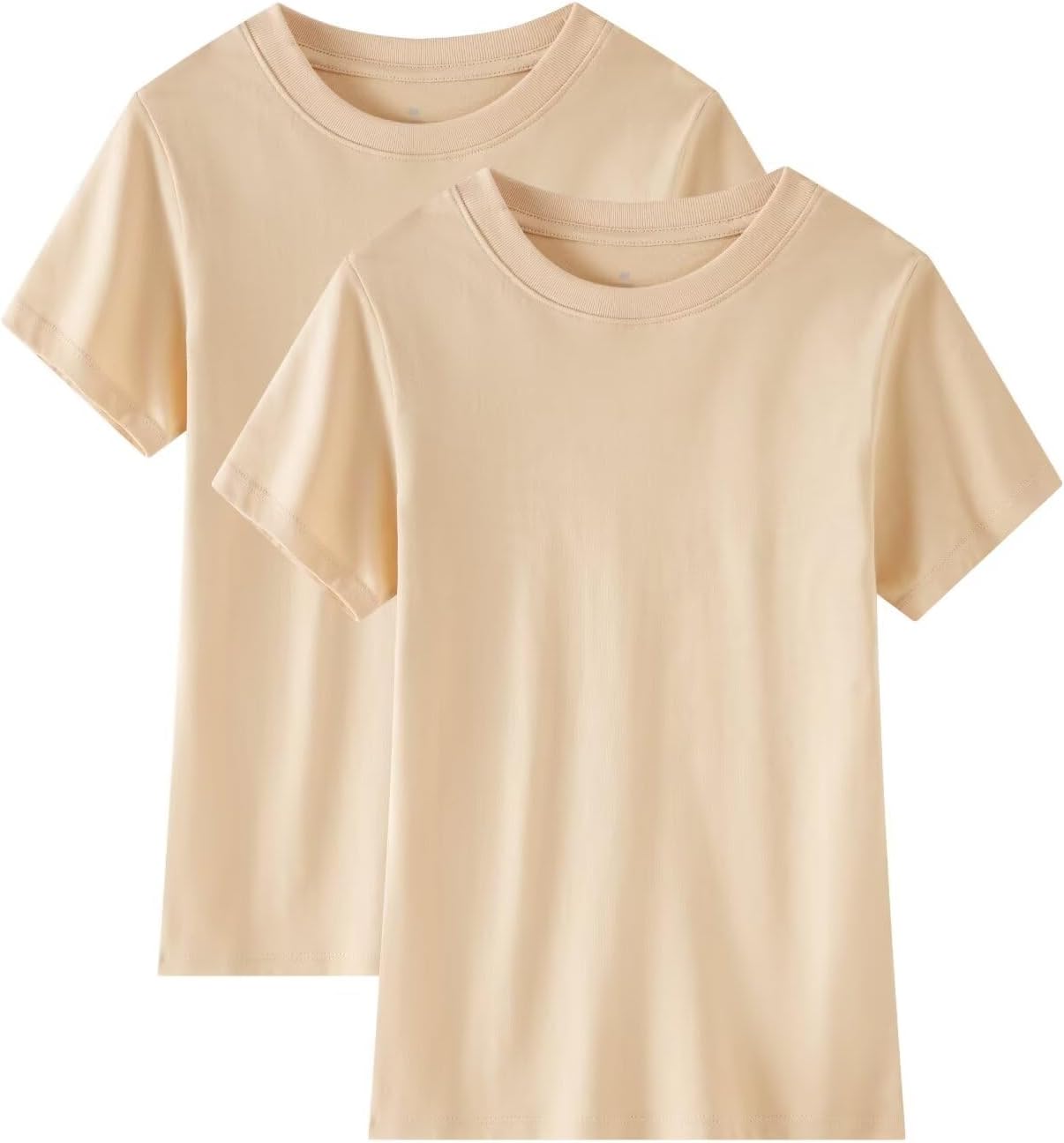 Huata Boys Girls T-Shirt Basic Basic Short Sleeve Crewneck Girls Tee 2 Packs