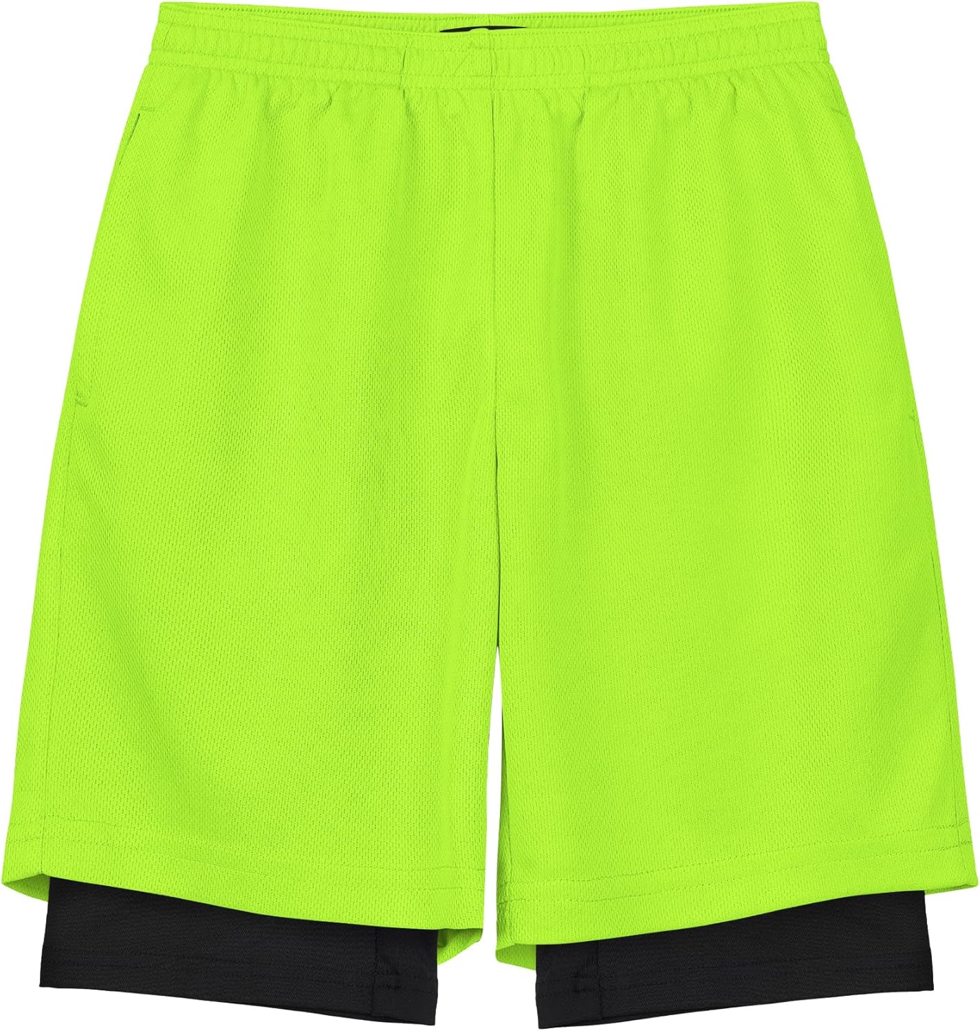 QBK Toddler to Youth Boys 2 in 1 Athletic Shorts Basketball Compression Shorts with Liner for Girls Soccer Running Sports