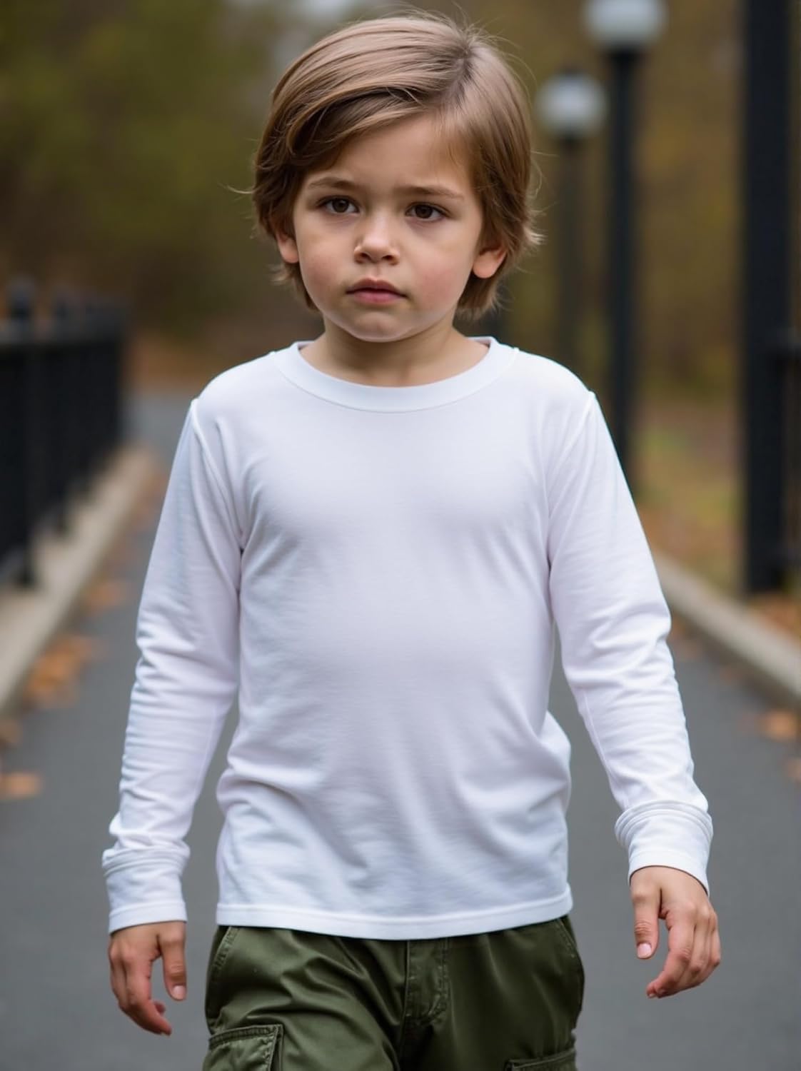 Huata Boys Girls Long Sleeve T-Shirt Unisex Crewneck Tee 2 Packs