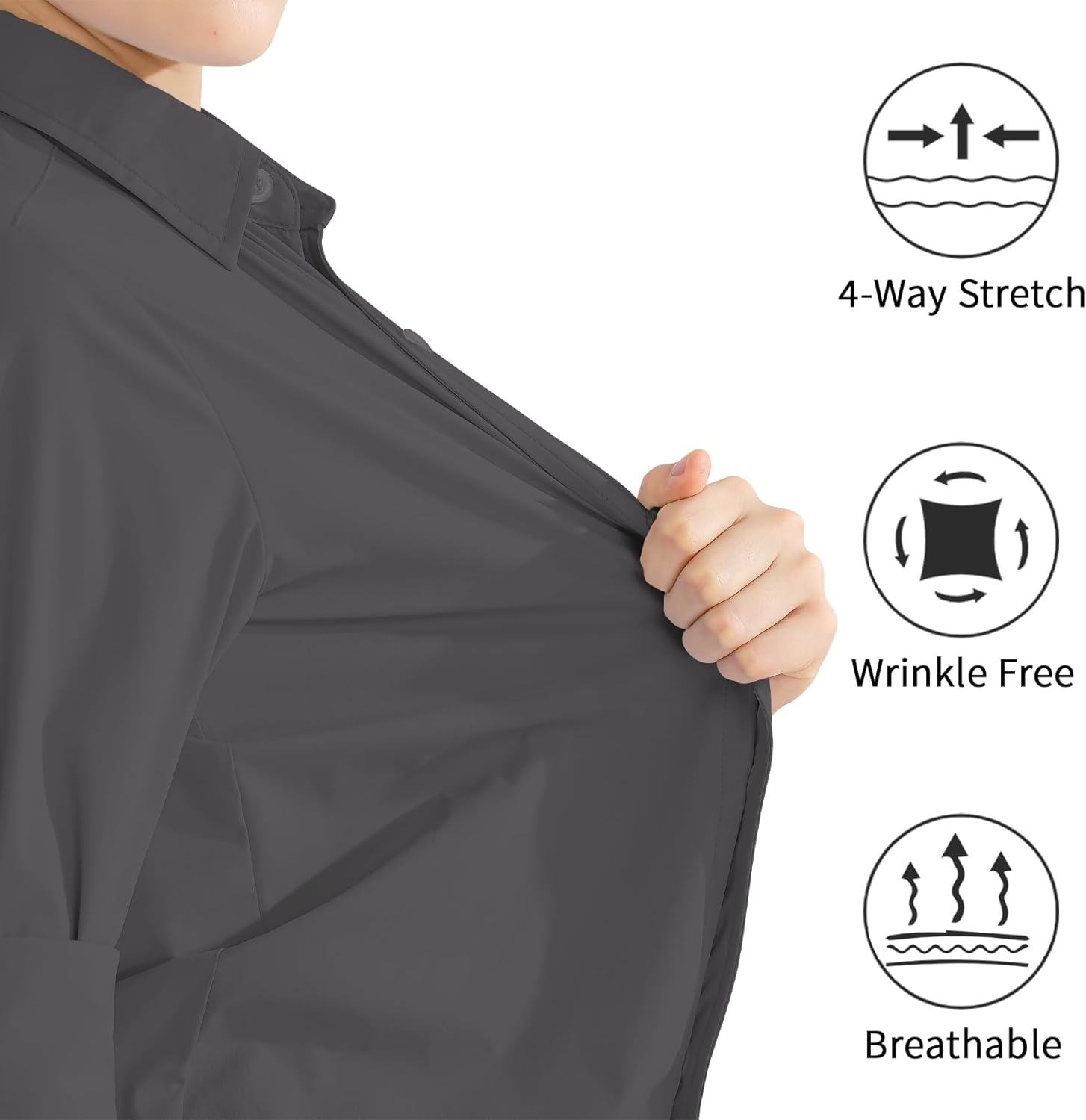 2T-16Y Boys' Stretch Long Sleeve Button Down Toddler Dress Shirt Wrinkle Free Oxford Uniform Shirt with Chest Pocket