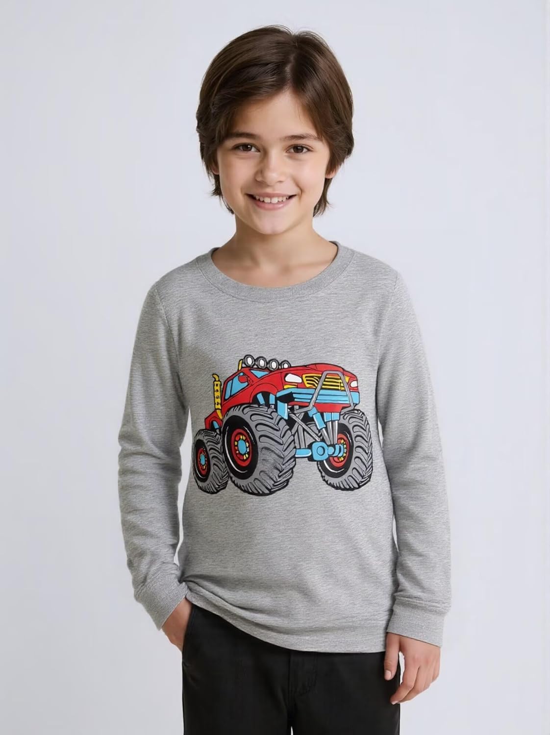 Huata 2 Packs Boys Girls T-Shirt Long Sleeve Crewneck Tee