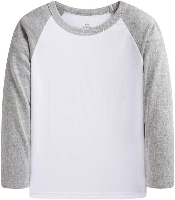 Huata 2 Packs Boys Girls T-Shirt Long Sleeve Crewneck Tee