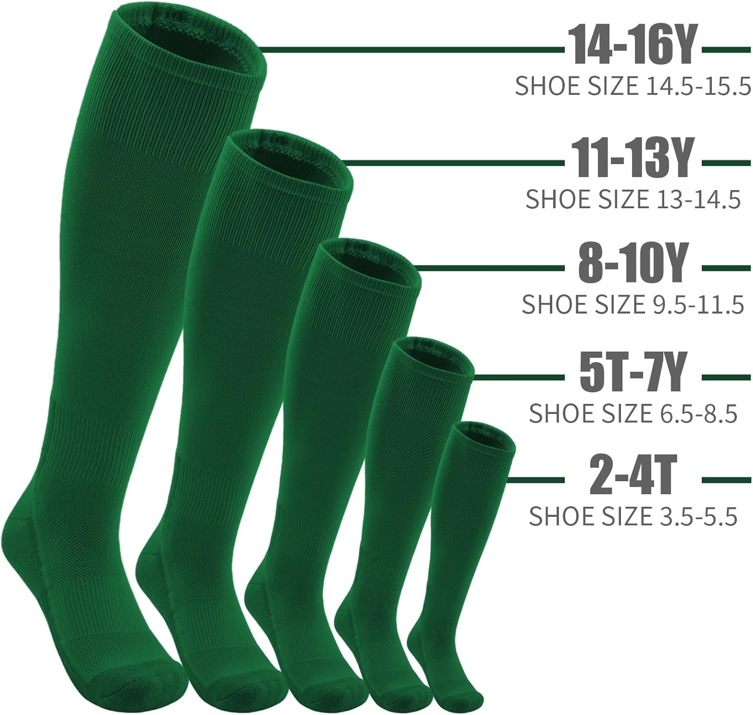 QBK 2T/3T/4T/5T Toddler Baseball Socks And Belt Youth Softball Tee Ball Combo Set for Boy Girl (1 Pairs of Socks & 1 Belt)