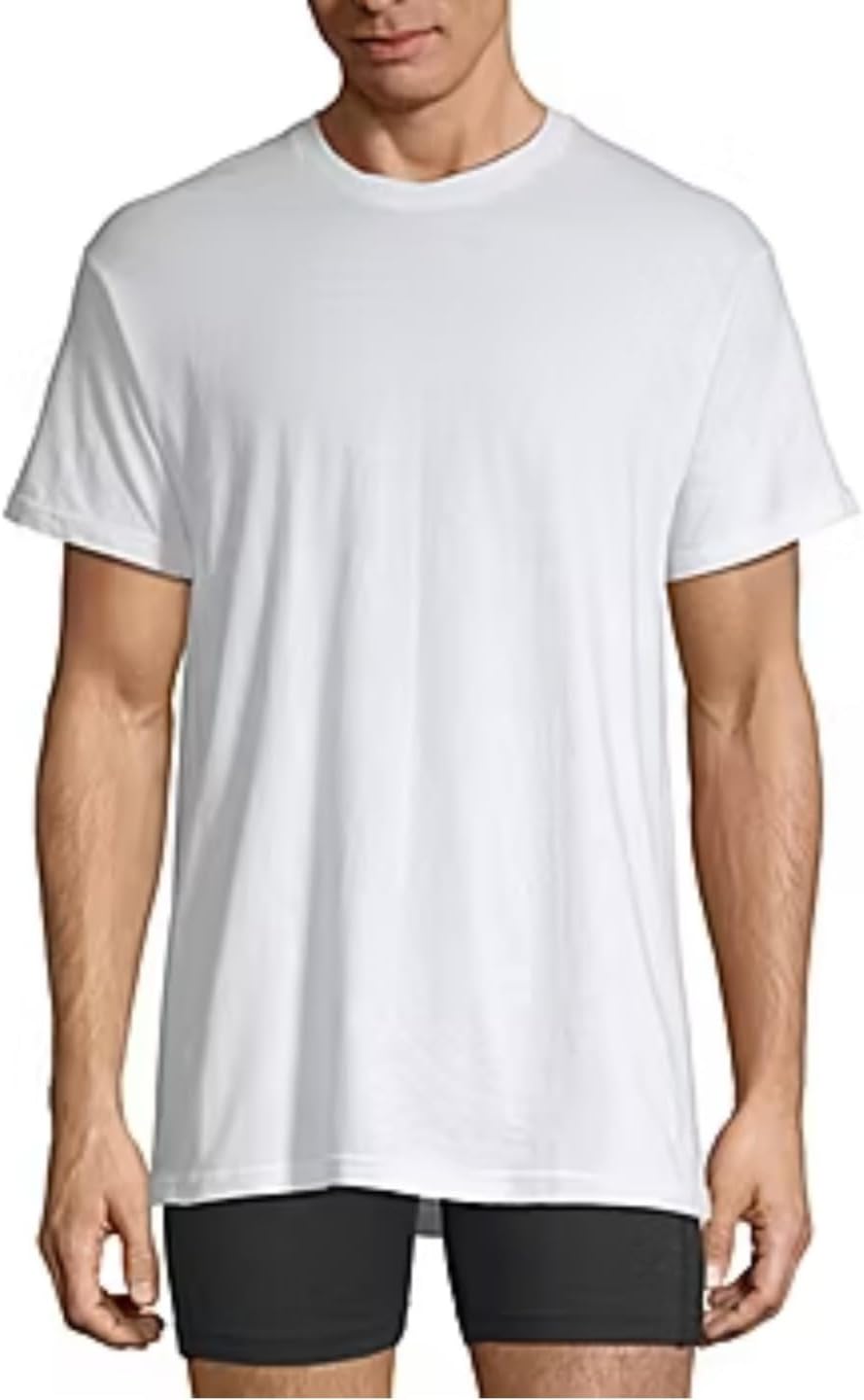 Stafford 4-Pack Men's Ultra Soft 100% Cotton Crew-Neck T-Shirt White