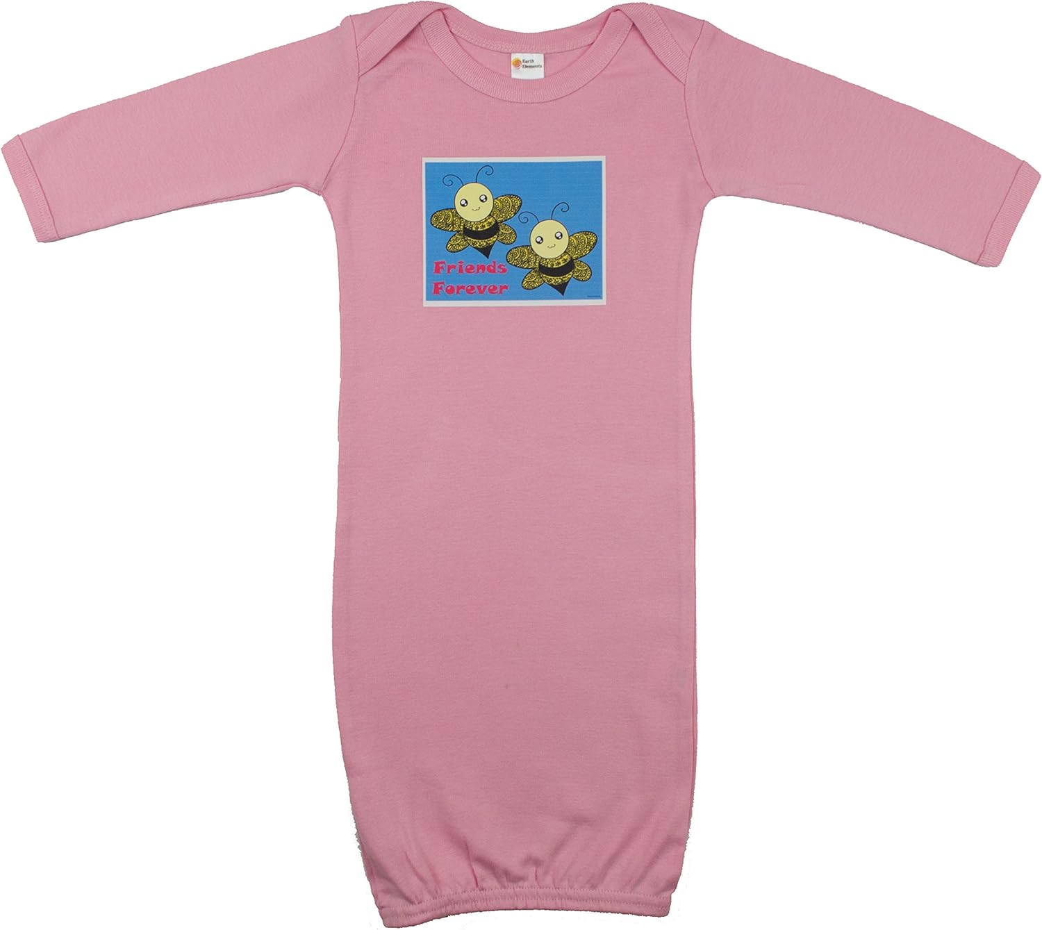 Earth Elements Baby Girls’ Long Sleeve Gown - Friends Forever