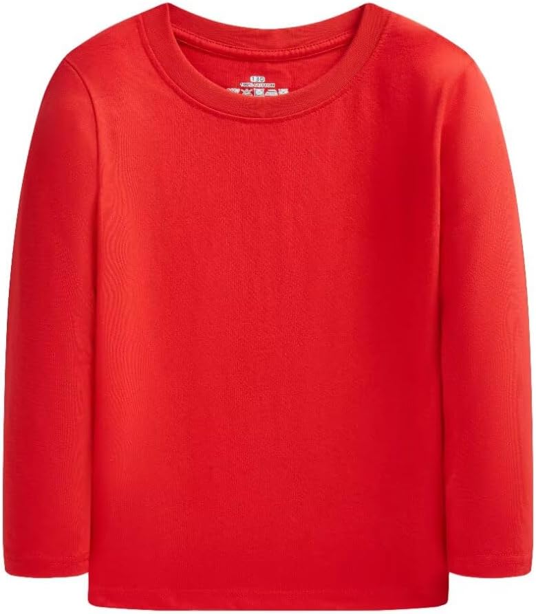 Huata 2 Packs Boys Girls T-Shirt Long Sleeve Crewneck Tee