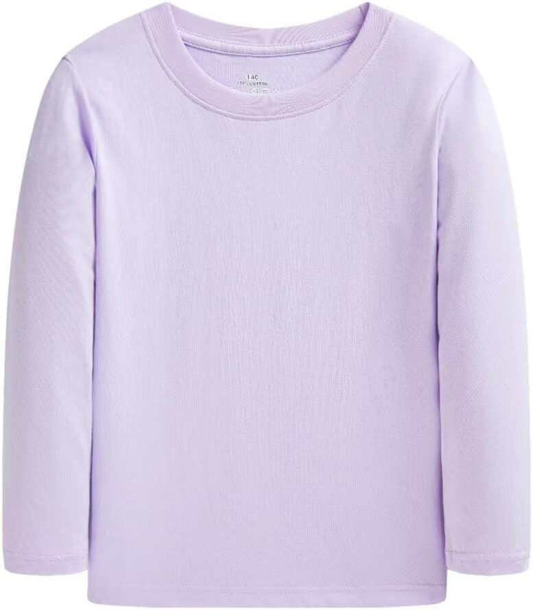 Huata 2 Packs Boys Girls T-Shirt Long Sleeve Crewneck Tee