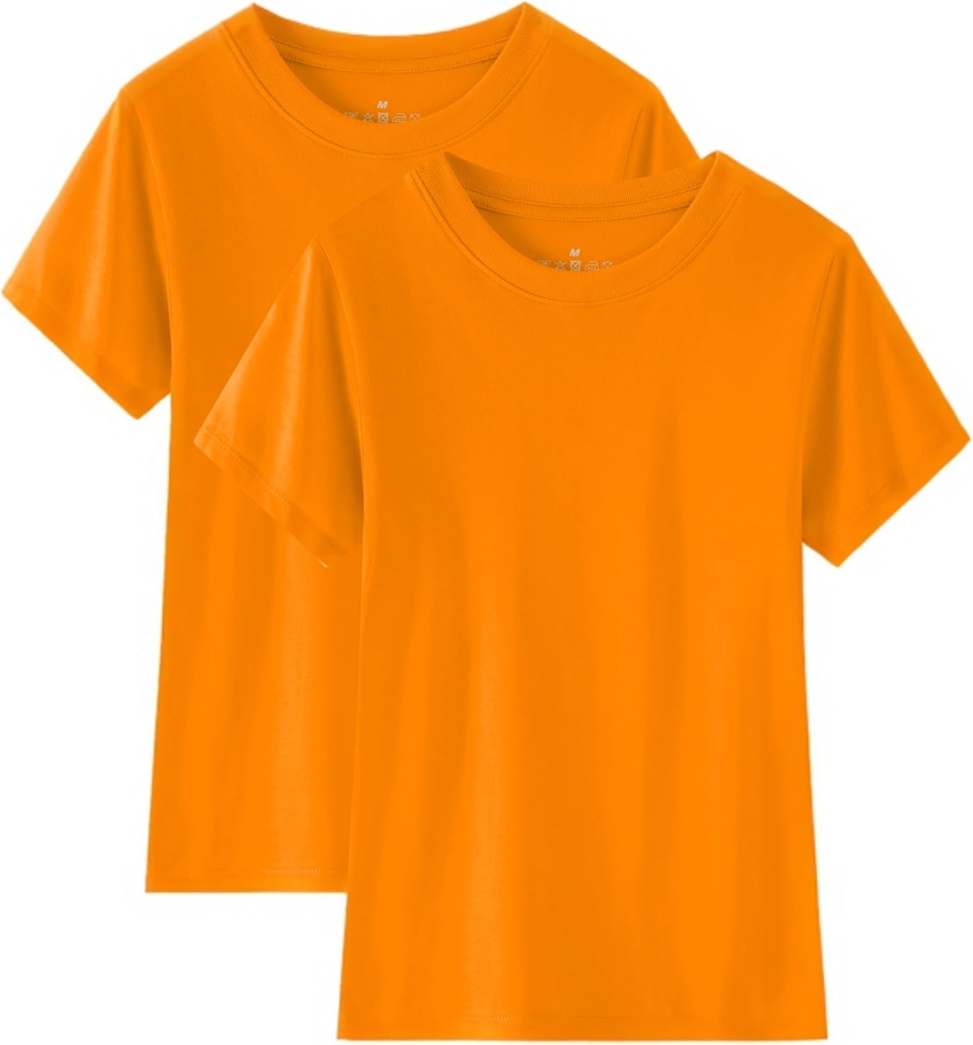 Huata Boys Girls T-Shirt Basic Basic Short Sleeve Crewneck Girls Tee 2 Packs