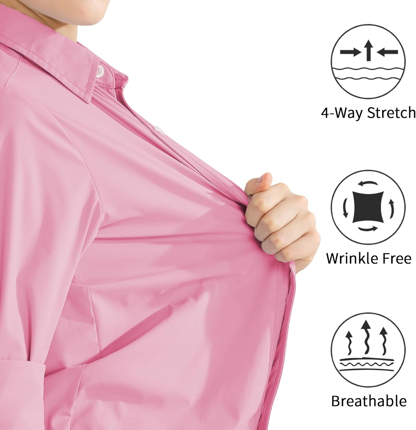 2T-16Y Boys' Stretch Long Sleeve Button Down Toddler Dress Shirt Wrinkle Free Oxford Uniform Shirt with Chest Pocket