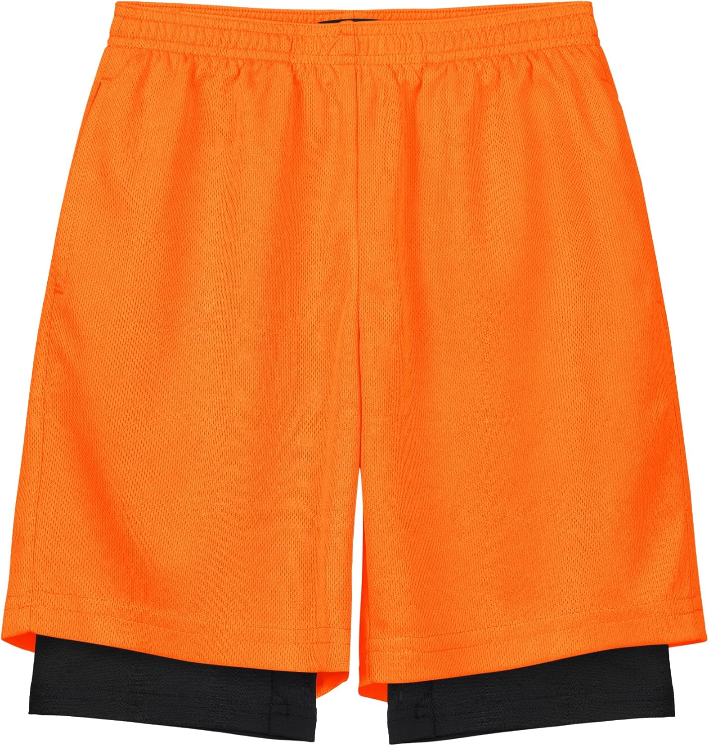 QBK Toddler to Youth Boys 2 in 1 Athletic Shorts Basketball Compression Shorts with Liner for Girls Soccer Running Sports