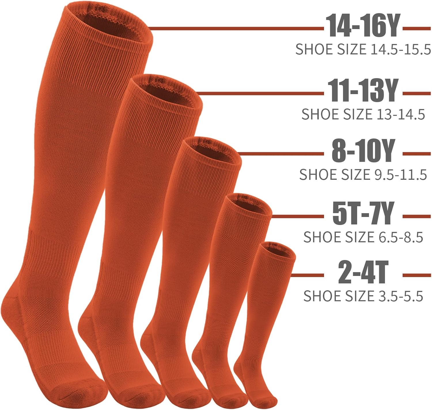 QBK 2T/3T/4T/5T Toddler Baseball Socks And Belt Youth Softball Tee Ball Combo Set for Boy Girl (1 Pairs of Socks & 1 Belt)