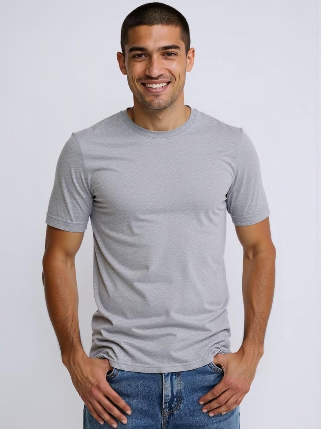 Huata Men's T-Shirt Short Sleeve Crewneck Cotton Tees