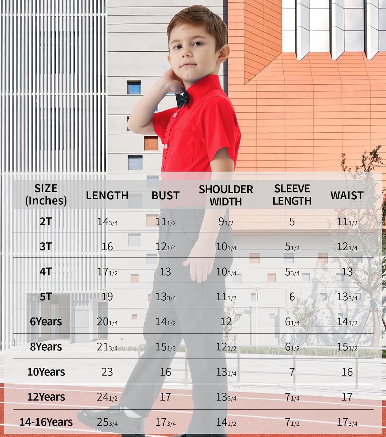 2T-16Y Boys' Short Sleeve Button Down Toddler Dress Shirt Oxford Uniform Shirt with Chest Pocket