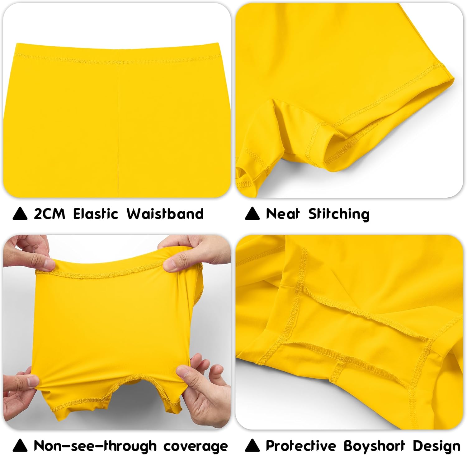 QBK Toddler Girls Swim Shorts 2T-14 Boyshort Swimsuit UPF 50+ Quick Dry Rash Guard Swim Bottoms